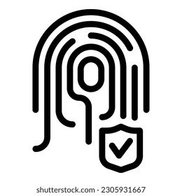 Acceso al vector de contorno de icono de identidad. Seguridad clave. Digital policial