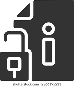 Access to information black glyph icon. Open database files. Free sources for customers. Studying data. Silhouette symbol on white space. Solid pictogram. Vector isolated illustration