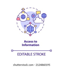 Access to information concept icon. Benefits of energy services abstract idea thin line illustration. Isolated outline drawing. Editable stroke. Roboto-Medium, Myriad Pro-Bold fonts used