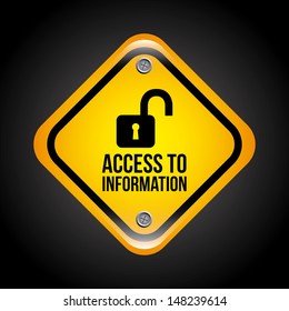 Access To Information Over Black Background Vector Illustration  