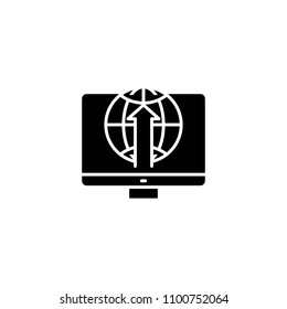Access to the internet black icon concept. Access to the internet flat  vector symbol, sign, illustration.