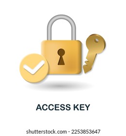 Access Key icon. 3d illustration from security collection. Creative Access Key 3d icon for web design, templates, infographics and more
