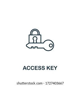 Acceso al icono Clave de la colección de seguridad. Elemento de línea simple Access Símbolo de clave para plantillas, diseño web e infografías