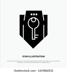 Access, Key, Protection, Security, Shield solid Glyph Icon vector