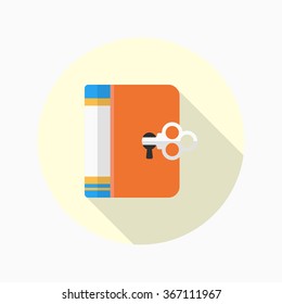 Access to knowledge icon , Vector flat long shadow design. In education concept.