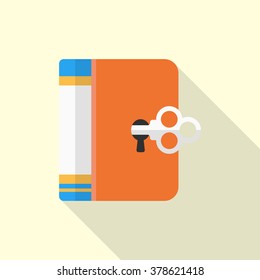 Access to knowledge icon , Vector flat long shadow design. In education concept.
