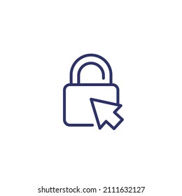 access line icon with lock and cursor