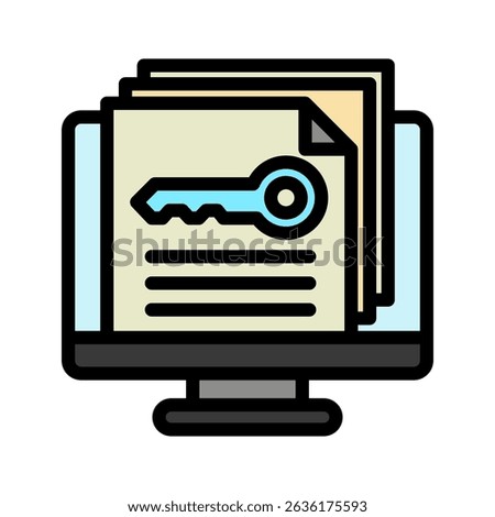 Access Log outline color, mini illustration icon. use for modern concept, print, UI, UX kit, web and app development. Vector related to account management, ecommerce, banking and finance.
