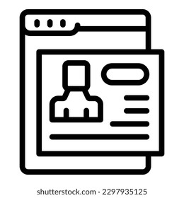 Acceso al vector de contorno del icono de inicio de sesión. Cuenta en línea. Registrar web