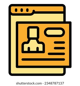 Access login icon outline vector. Online account. Register web color flat