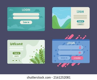 access login set four templates