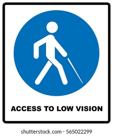 Access to Low Vision symbol. blindness line icon, outline vector logo illustration, linear pictogram isolated on white. Disabled sign for public places and web. Vector illustration
