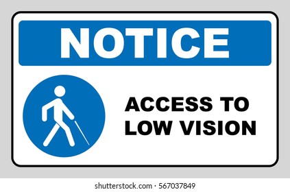 Access to Low Vision symbol. blindness line icon, outline vector logo illustration, linear pictogram isolated on white. Disabled sign for public places and web. Notice banner
