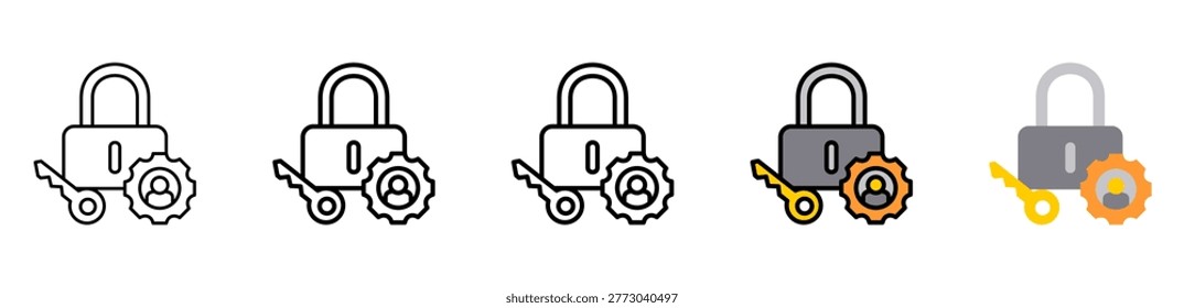 Access Management Icon With Differences and Colors Style Illustration