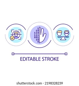 Access management system loop concept icon. Verifying identity of user abstract idea thin line illustration. Authentication process. Isolated outline drawing. Editable stroke. Arial font used
