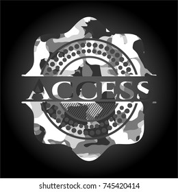 Access on grey camouflage pattern