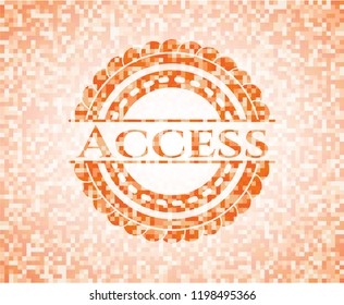 Access orange mosaic emblem with background