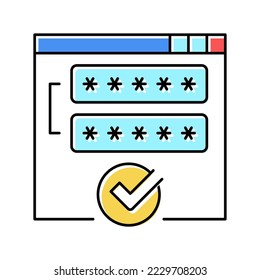 access password accepted color icon vector. access password accepted sign. isolated symbol illustration