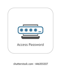 Access Password Icon. Flat Design.