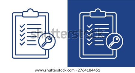 Access Permission Blue And White Icon Style Collection