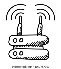An access point device with signals, wifi router
