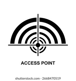 Icono de punto de acceso aislado en la Ilustración vectorial de fondo.