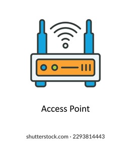 access point Vector   Fill outline Icons. Simple stock illustration stock