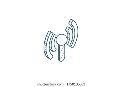 access point, wi-fi signal, antenna isometric icon. 3d vector illustration. Isolated line art technical drawing. Editable stroke