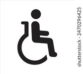 Access ramp icon. Wheelchair handicap icon