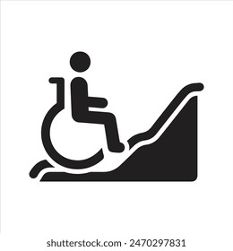 Access ramp icon. Wheelchair handicap icon