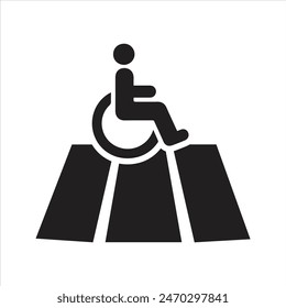 Access ramp icon. Wheelchair handicap icon