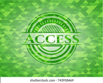 Access realistic green mosaic emblem