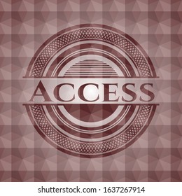 Access red badge with geometric pattern. Seamless.
