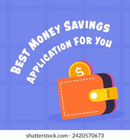 Acceso a descuentos relevantes en una aplicación financiera. Ofertas promocionales con reembolso por cada compra. Productos de calidad. Cartera con dólar. Cartel promocional o anuncio. Vector de estilo plano