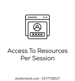 Access To Resources Per Session Icon – Representing Secure Resource Access in IT Systems