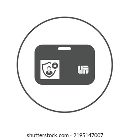 Access security identity card icon | Circle version icon |