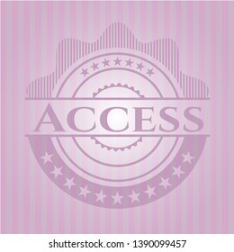 Access vintage pink emblem. Vector Illustration. Detailed.