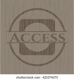 Access wooden emblem. Retro