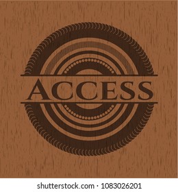  Access wooden emblem. ViAccess wood emblem. Retrontage.