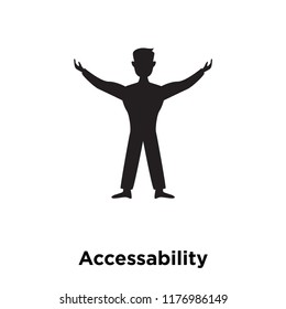 Accessability icon vector isolated on white background, logo concept of Accessability sign on transparent background, filled black symbol