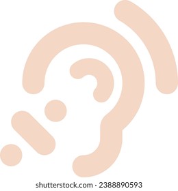 Accessbility flat design icon Ear Listen