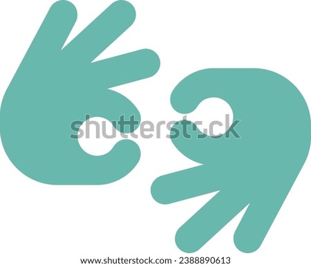 Accessbility flat design icon Hands Asl Interpreting