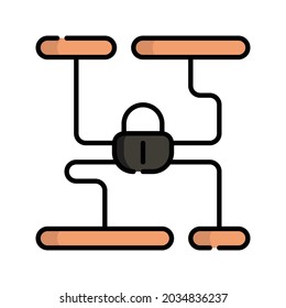 Accesses Icon Vector Illustration. Flat Outline Cartoon. Cryptocurrency Market Icon Concept Isolated Premium Vector.ai