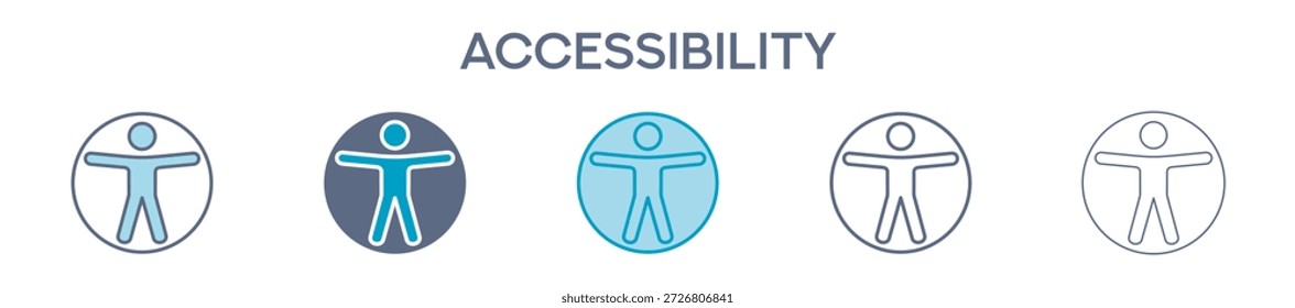 Elemento De Acessibilidade Para Gráfico De Design - Vários Estilos. Ilustração Vetorial De Duas Cores E Preto. Vários Designs De Ícones Podem Ser Usados Para Celular, Interface Do Usuário, Web