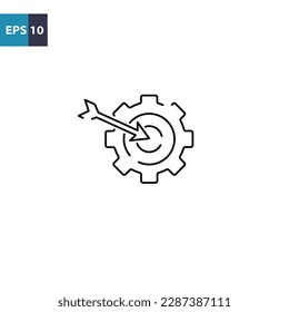 Accessibility gear arrow outline icon Vector illustration