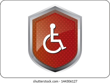 accessibility icon button on white background 
