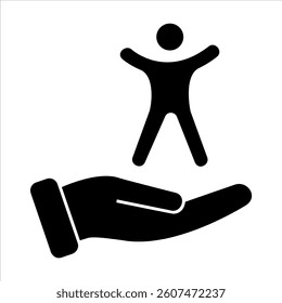 Accessibility icon depicting a human figure with raised arms inside various shapes, symbolizing universal design, inclusion, and assistive technology. Accessibility icon set. universal access vector.