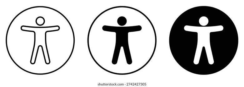Accessibility icon. Accessibility figure icons. Comprehensive set of accessibility icon. Symbolizes accessibility for people with disabilities.