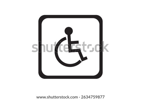 Accessibility Icon: A minimalist black icon representing accessibility for people with disabilities, offering a clear and universally understood symbol of inclusivity and support. EPS 10