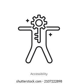 Icono de accesibilidad. Diseño de icono de estilo de esquema aislado en fondo blanco